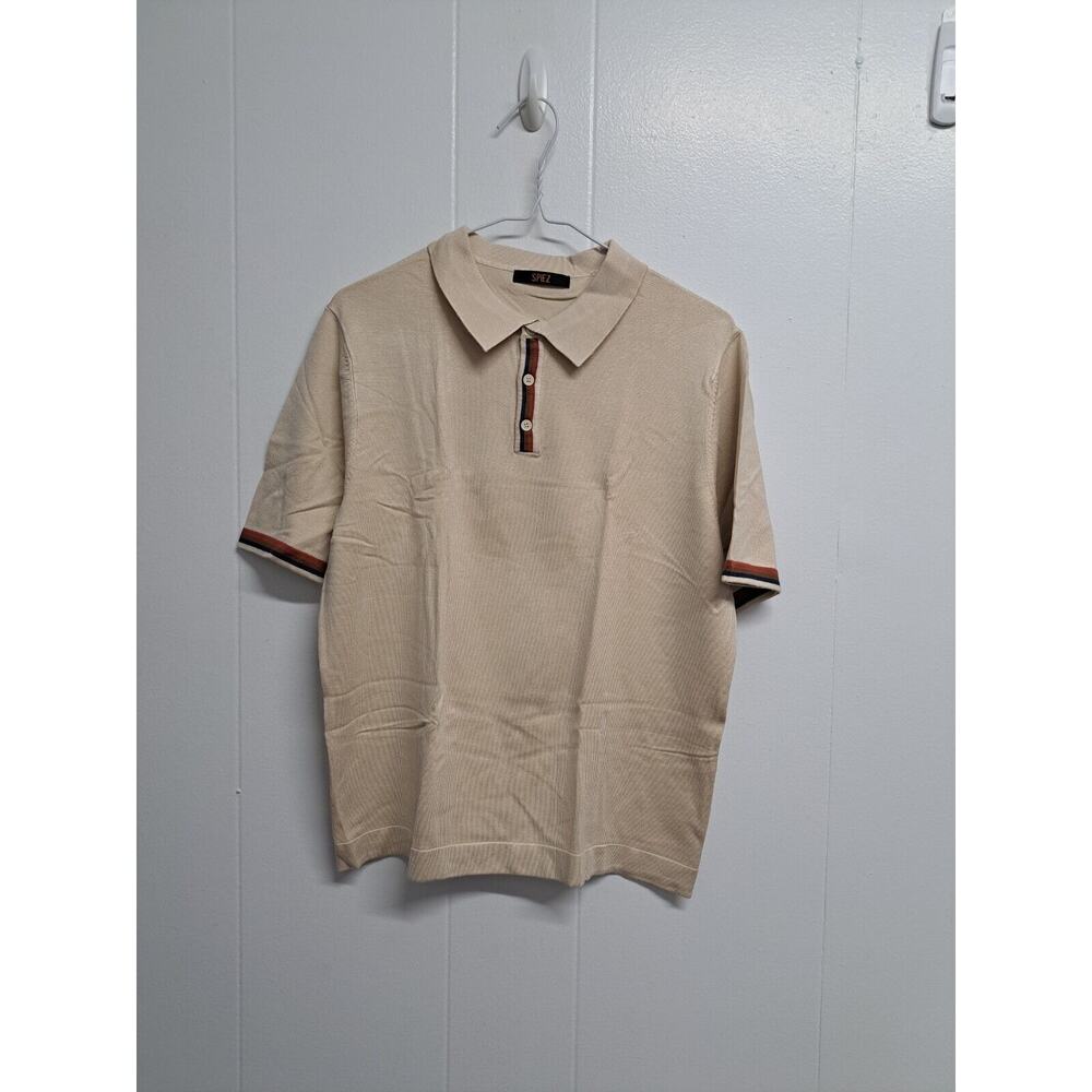 Spiez Men's‎ Short Sleeve Polo Shirt Ligth Khaki Size M